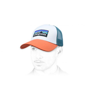 trucker Patagonia orange bleu P6 Logo Trucker LoPro white sunset orange